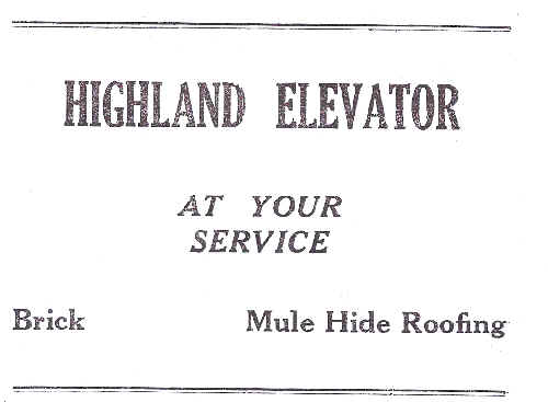 1922 - Highland Elevator.jpg (99059 bytes)